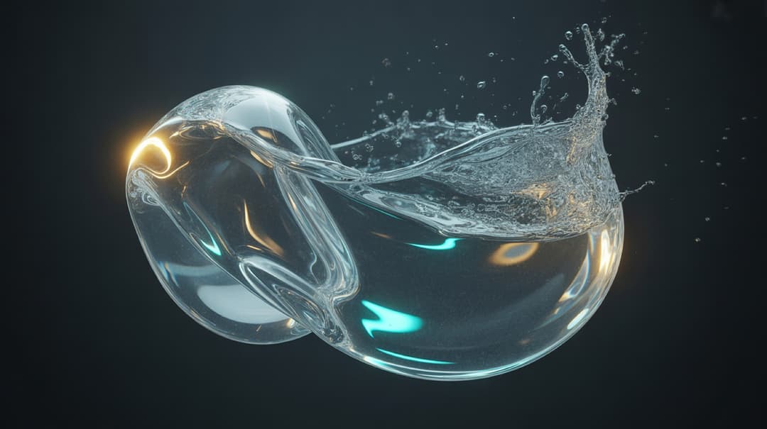 Story ecosystem workshop — transparent fluid simulation with warm and cool accents